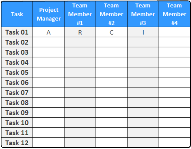 RACI Chart Template